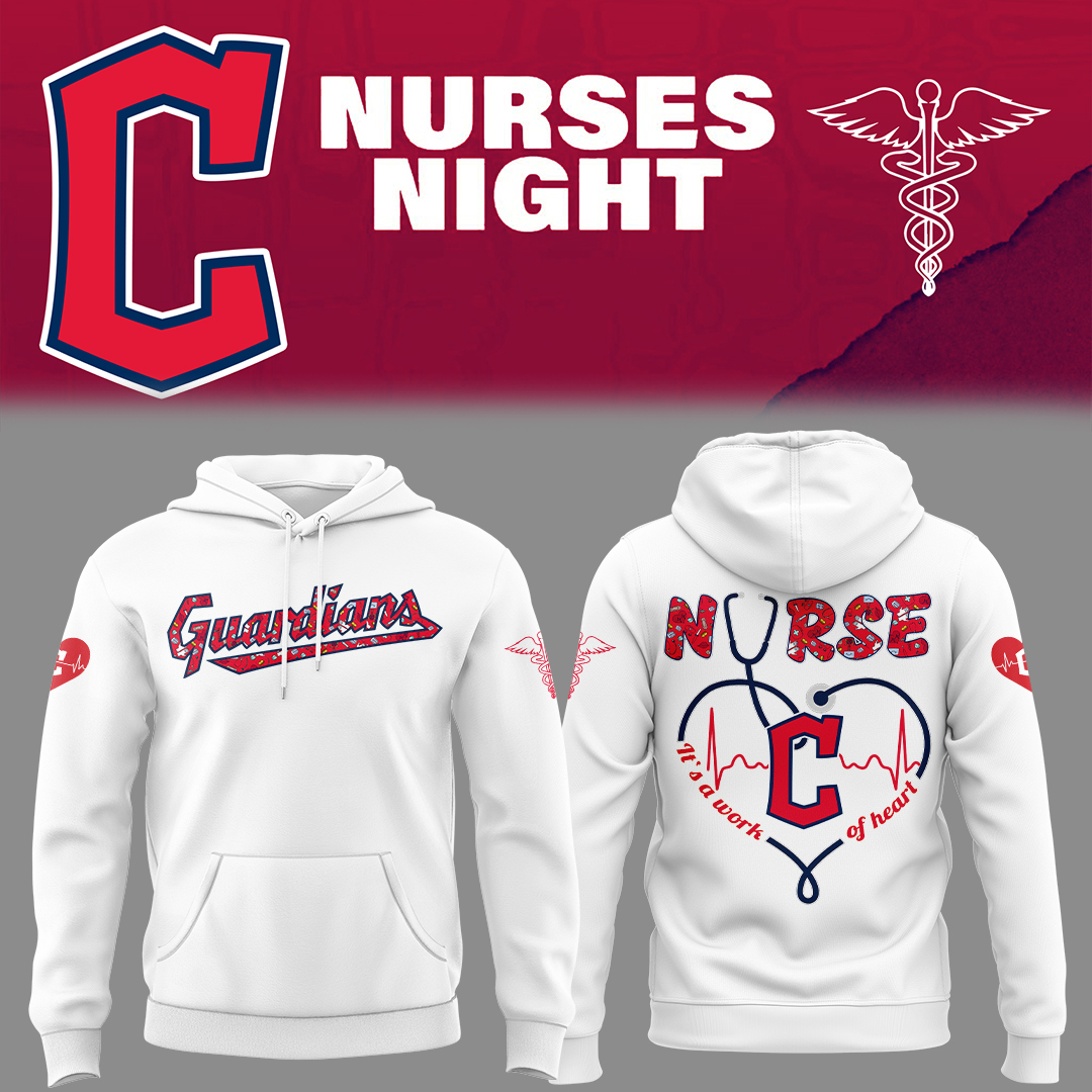 Cleveland Baseball Nurses Night White Hoodie Baseball