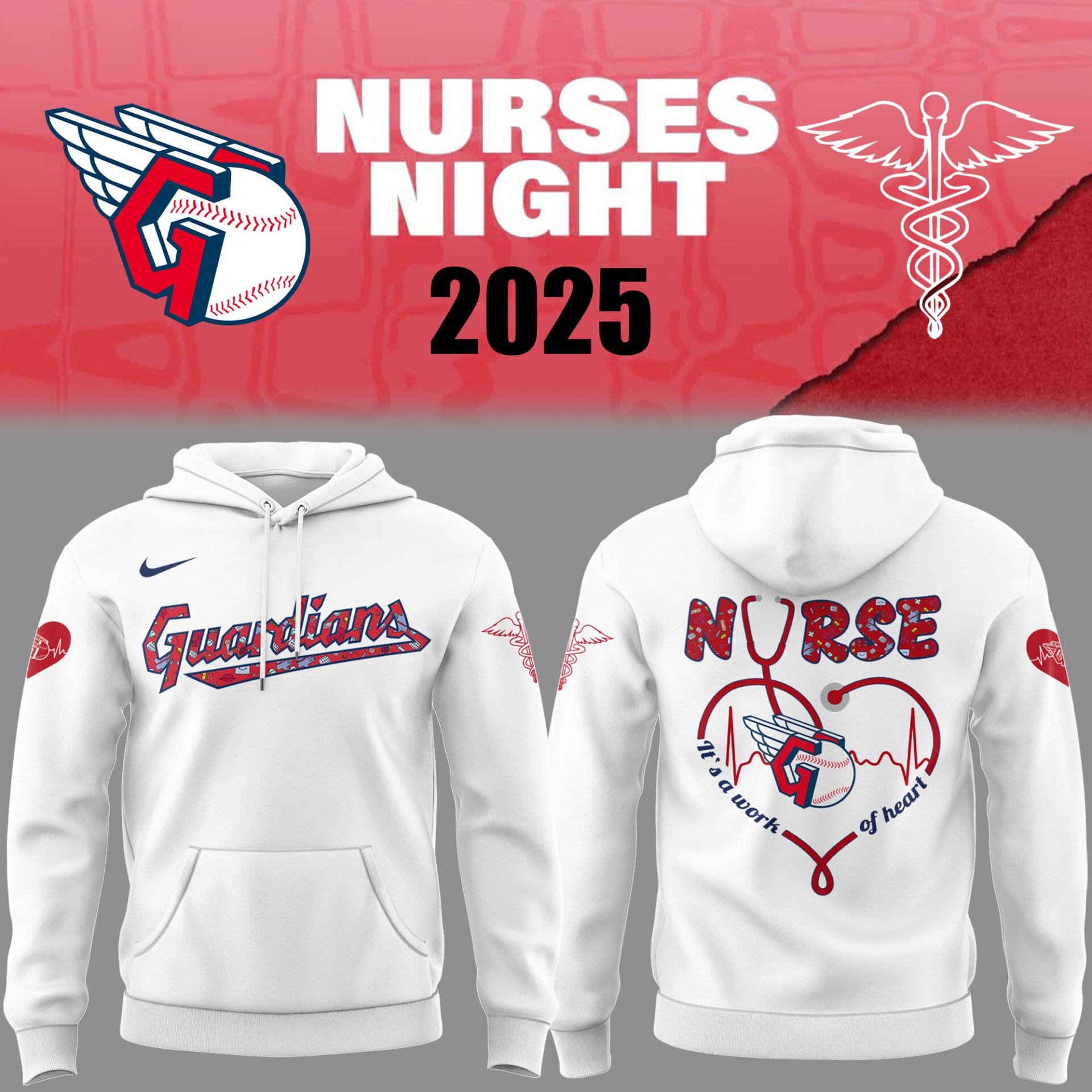 Cleveland Baseball Nurses Night White Hoodie Best Best