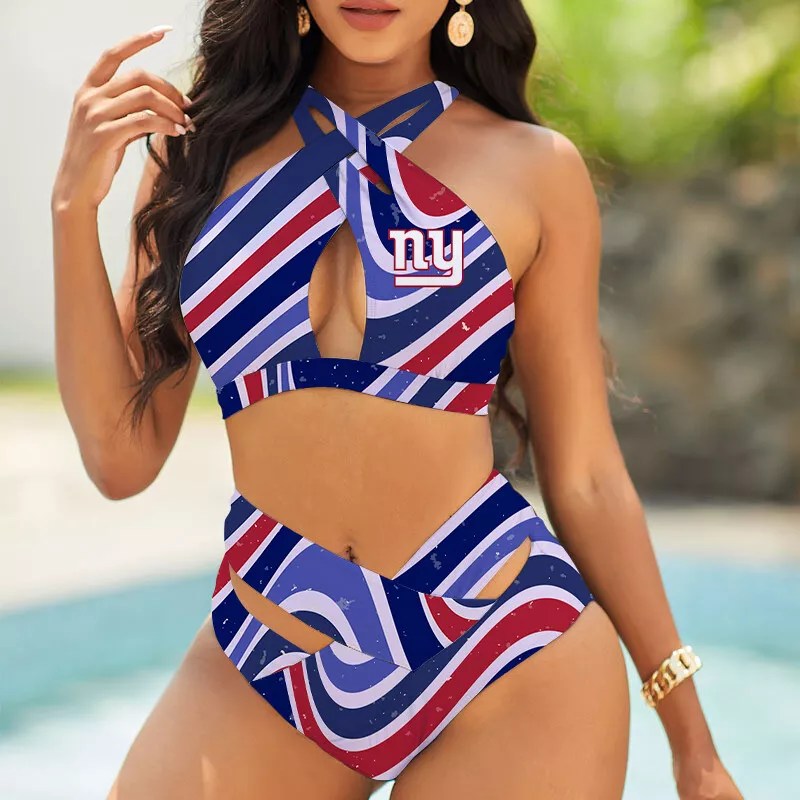 Cleveland Browns Womens 2Pcs Bikini Swimsuit Criss Cross Cutout Bathing Suit St8767