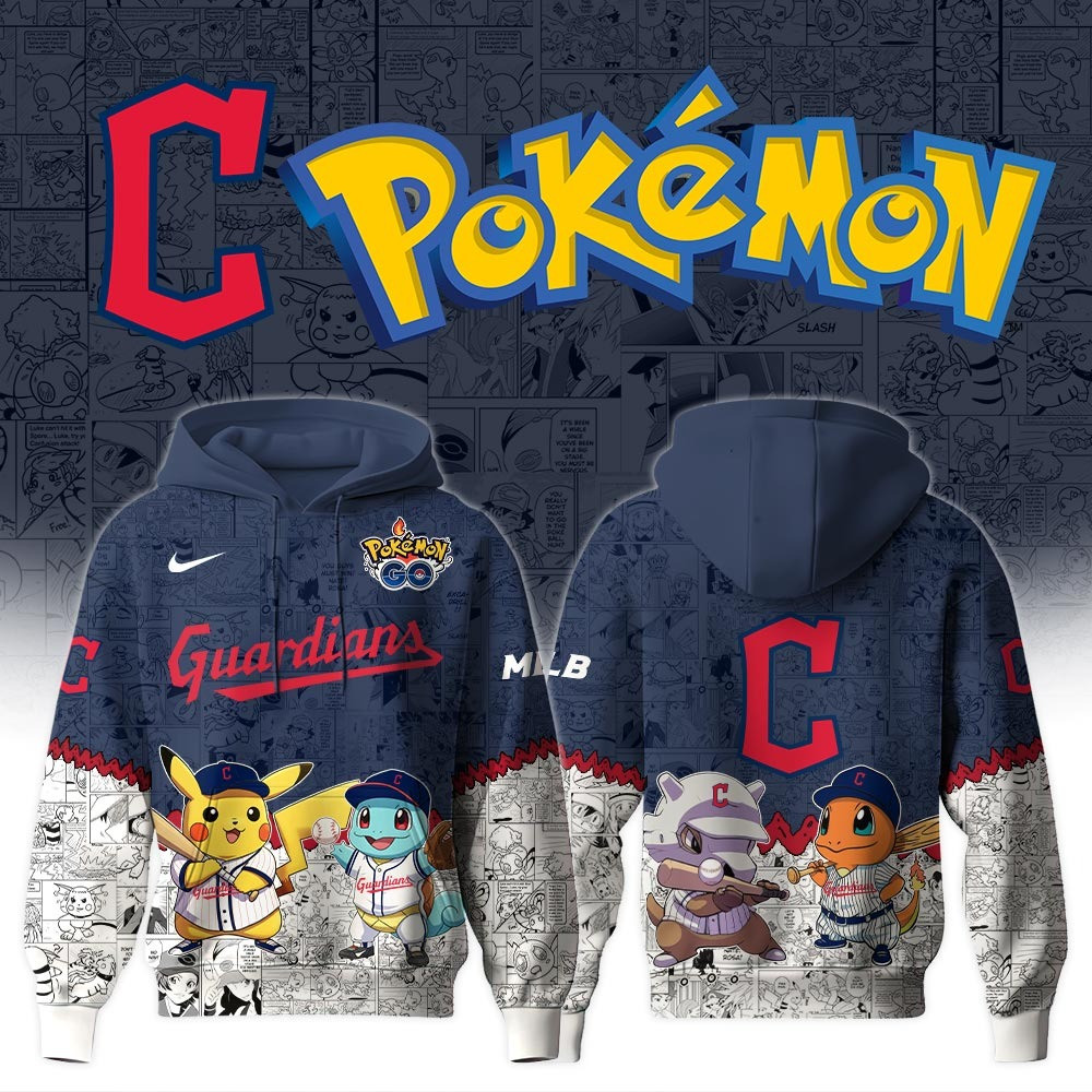 Cleveland Guardians X Pok mon Go Hoodie MLB Baseball Merch Unique Gifts