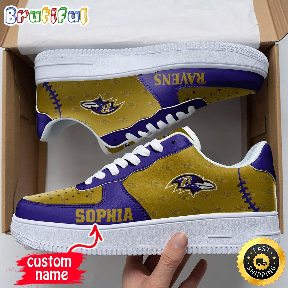 Custom NFL Baltimore Ravens Air Force 1 Shoes Fashionable Air Force 1