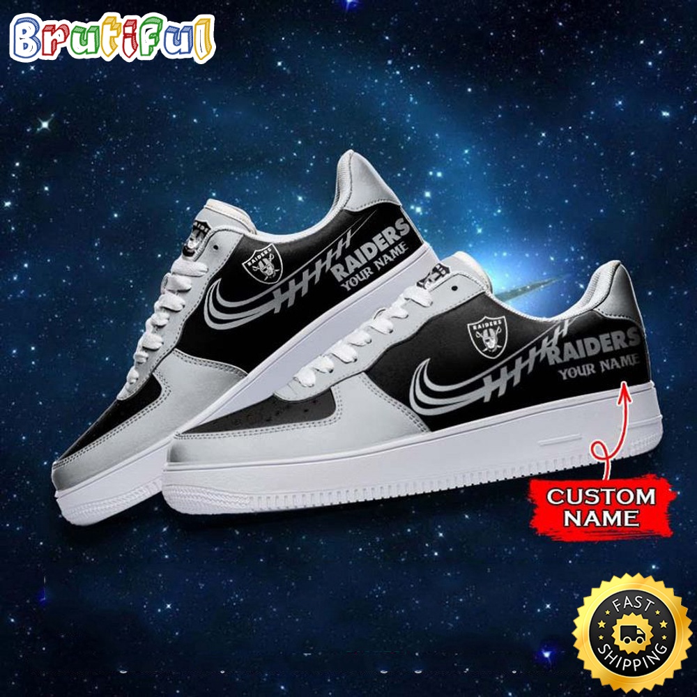 Custom NFL Las Vegas Raiders Air Force 1 Shoes Sneaker Football Shoes For Sport Fans