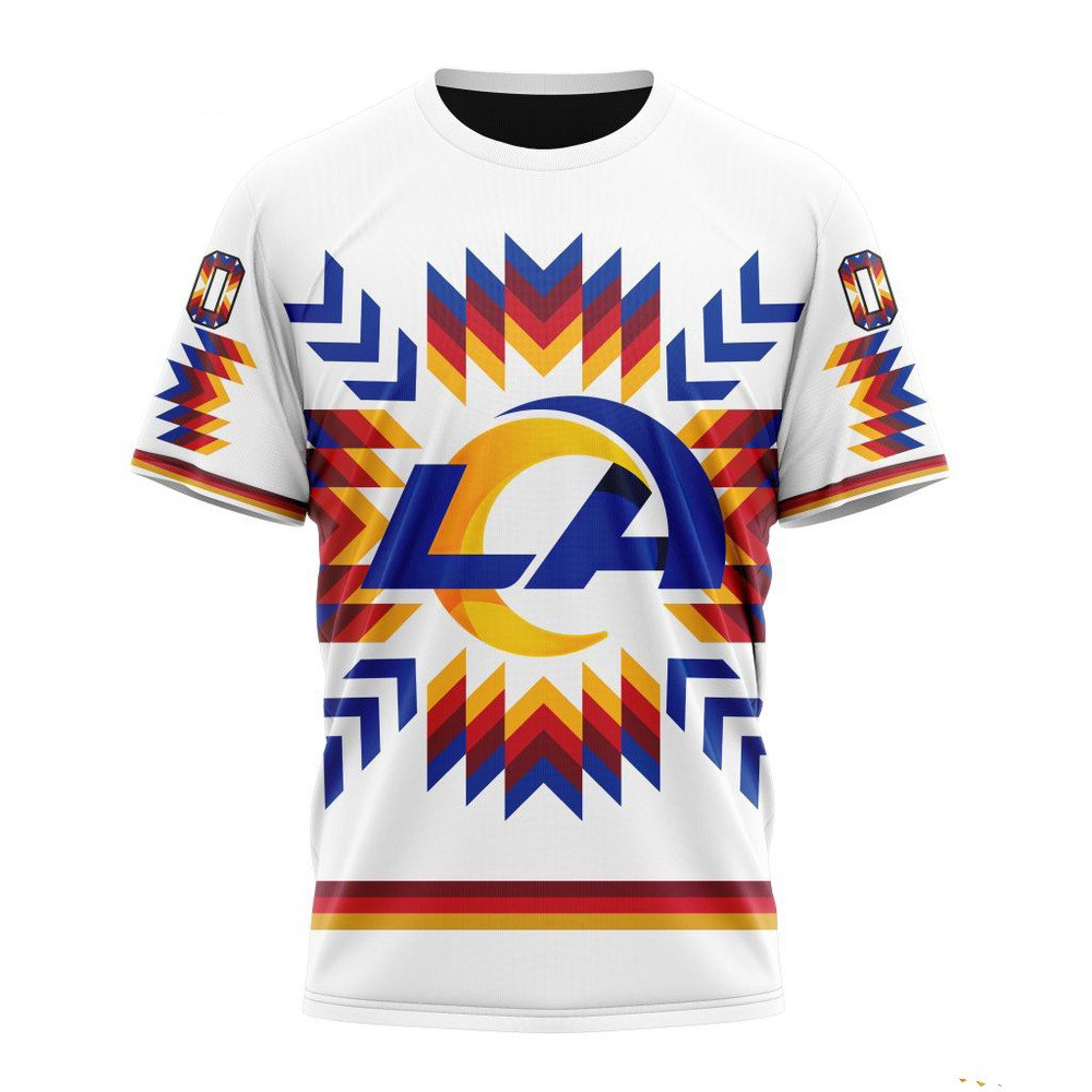 Custom NFL Los Angeles Rams T-Shirt With Native Pattern Presents For Football Lovers Oregontrailrvpk Shirt