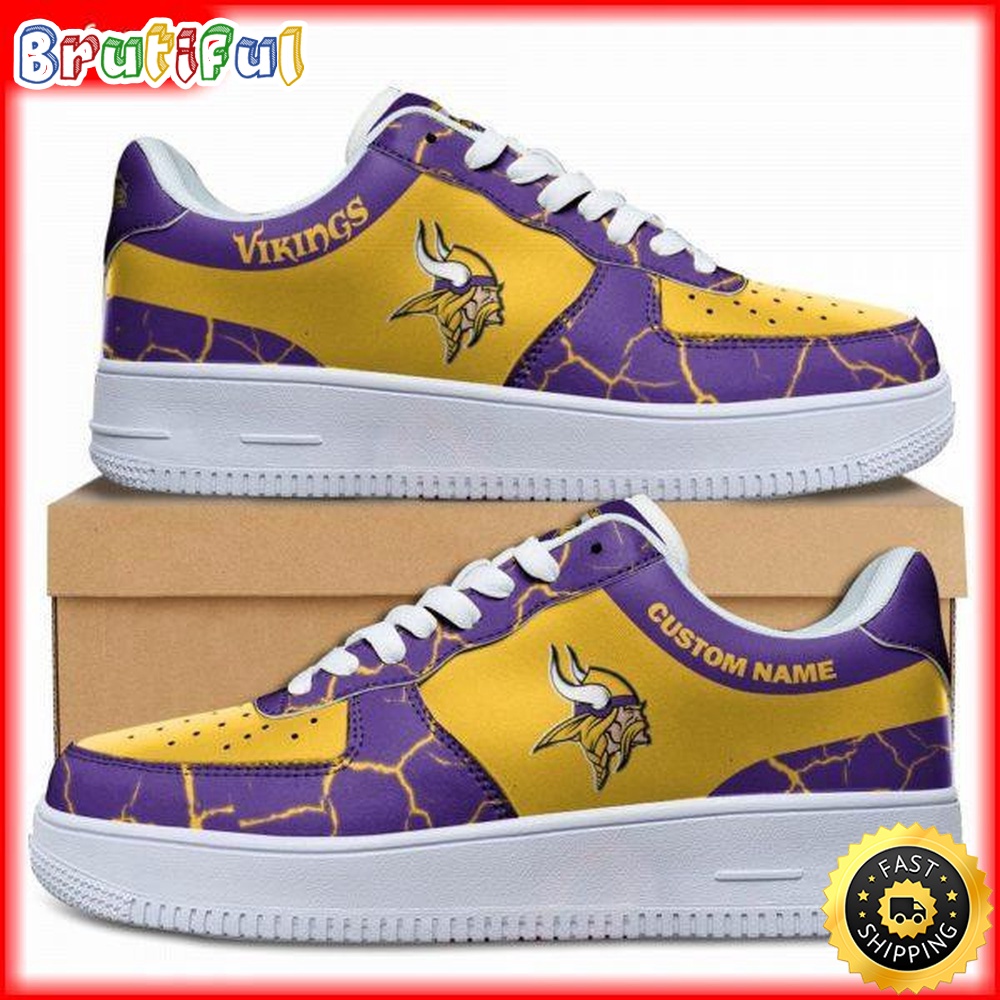 Custom NFL Minnesota Vikings Air Force 1 Shoes Sneaker Football Shoes For Fans