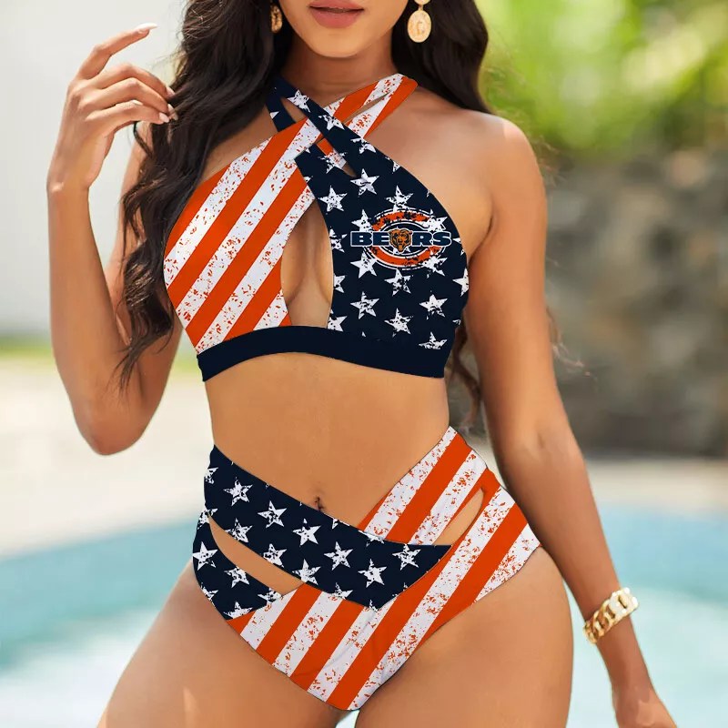 Dallas Cowboys Womens 2Pcs Bikini Swimsuit Criss Cross Cutout Bathing Suit St2163