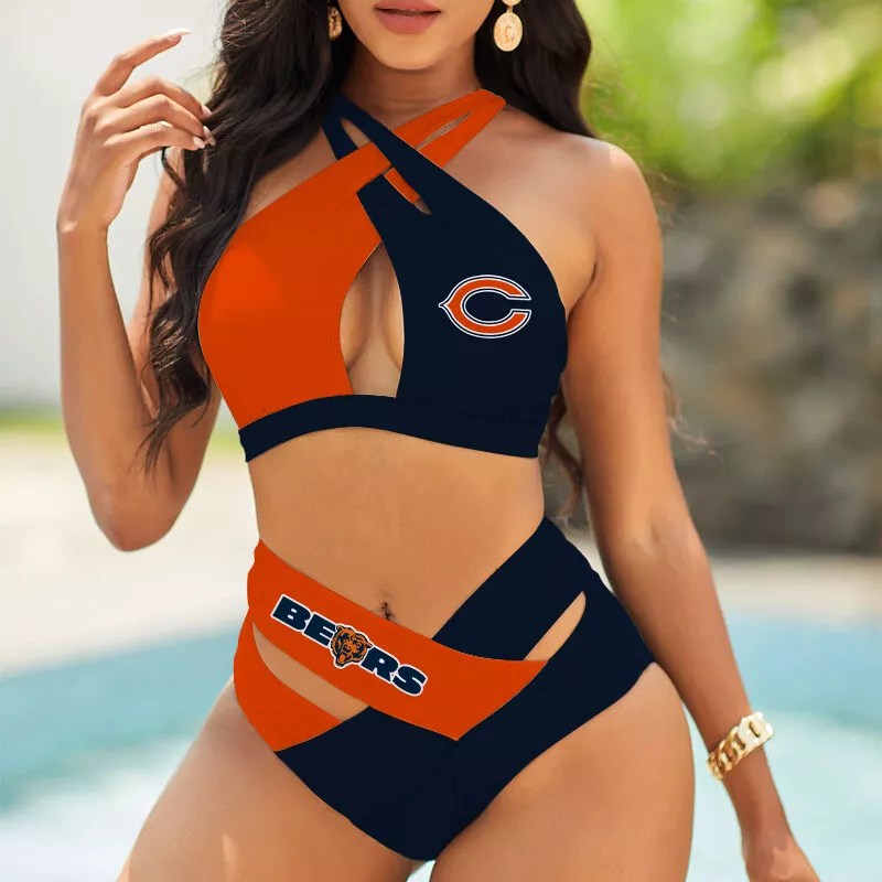Dallas Cowboys Womens 2Pcs Bikini Swimsuit Criss Cross Cutout Bathing Suit St2924