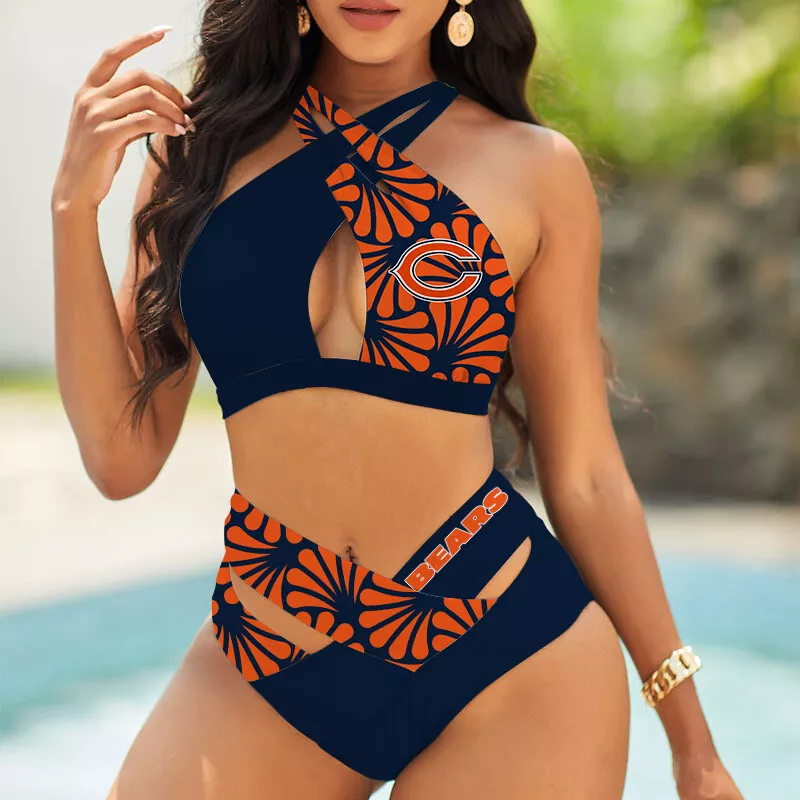 Dallas Cowboys Womens 2Pcs Bikini Swimsuit Criss Cross Cutout Bathing Suit St3606
