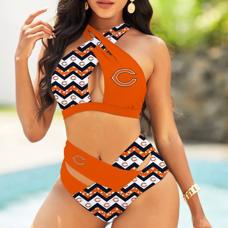 Dallas Cowboys Womens 2Pcs Bikini Swimsuit Criss Cross Cutout Bathing Suit St6195