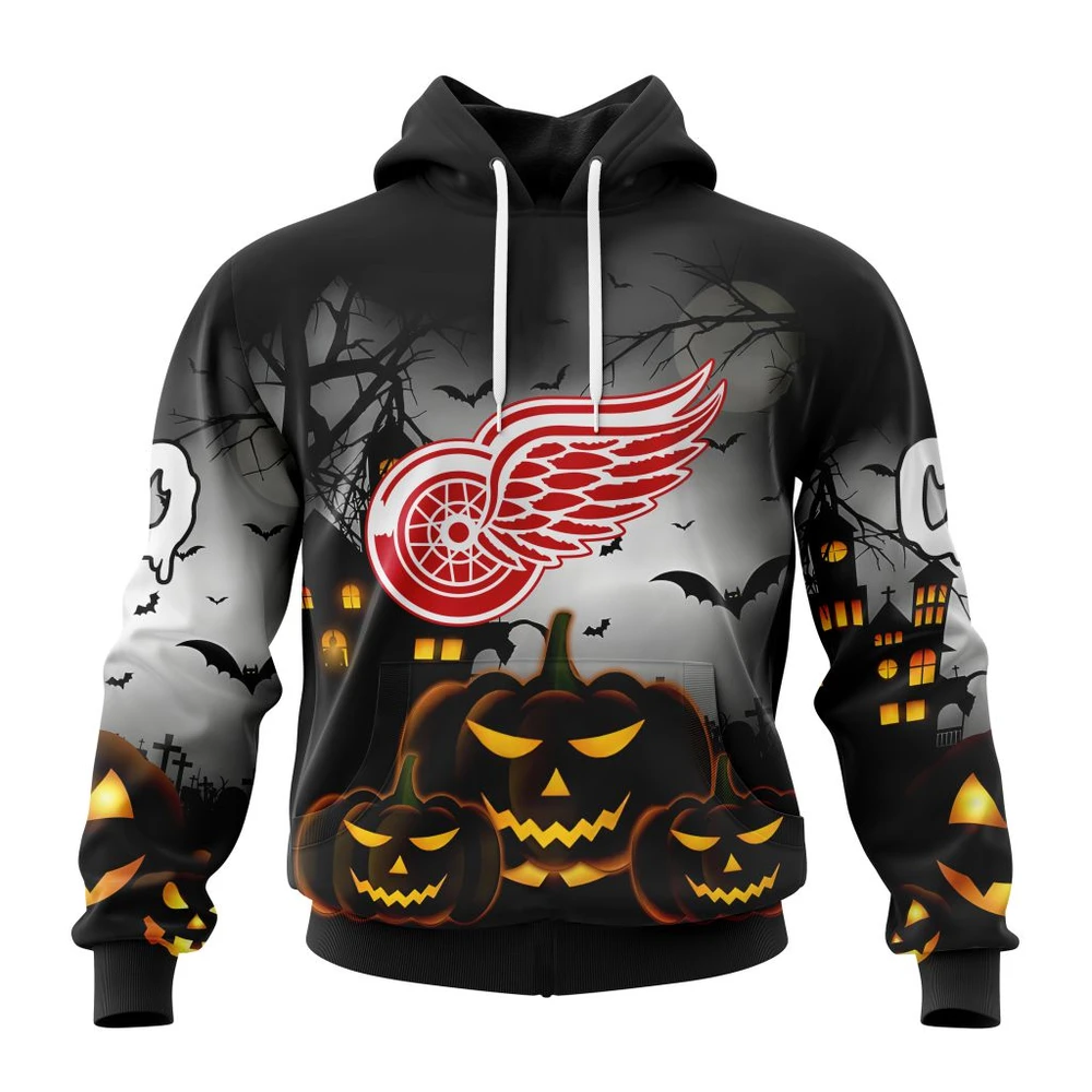 Detroit Red Wings Special Design For Halloween All Over Print Hoodie Style 66959