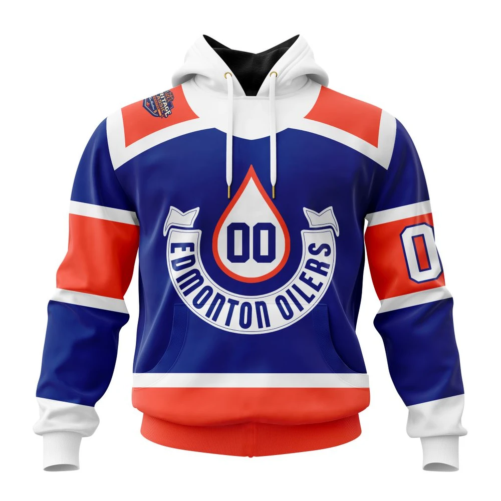 Edmonton Oilers Blue Heritage Classic All Over Print Hoodie Style 36729