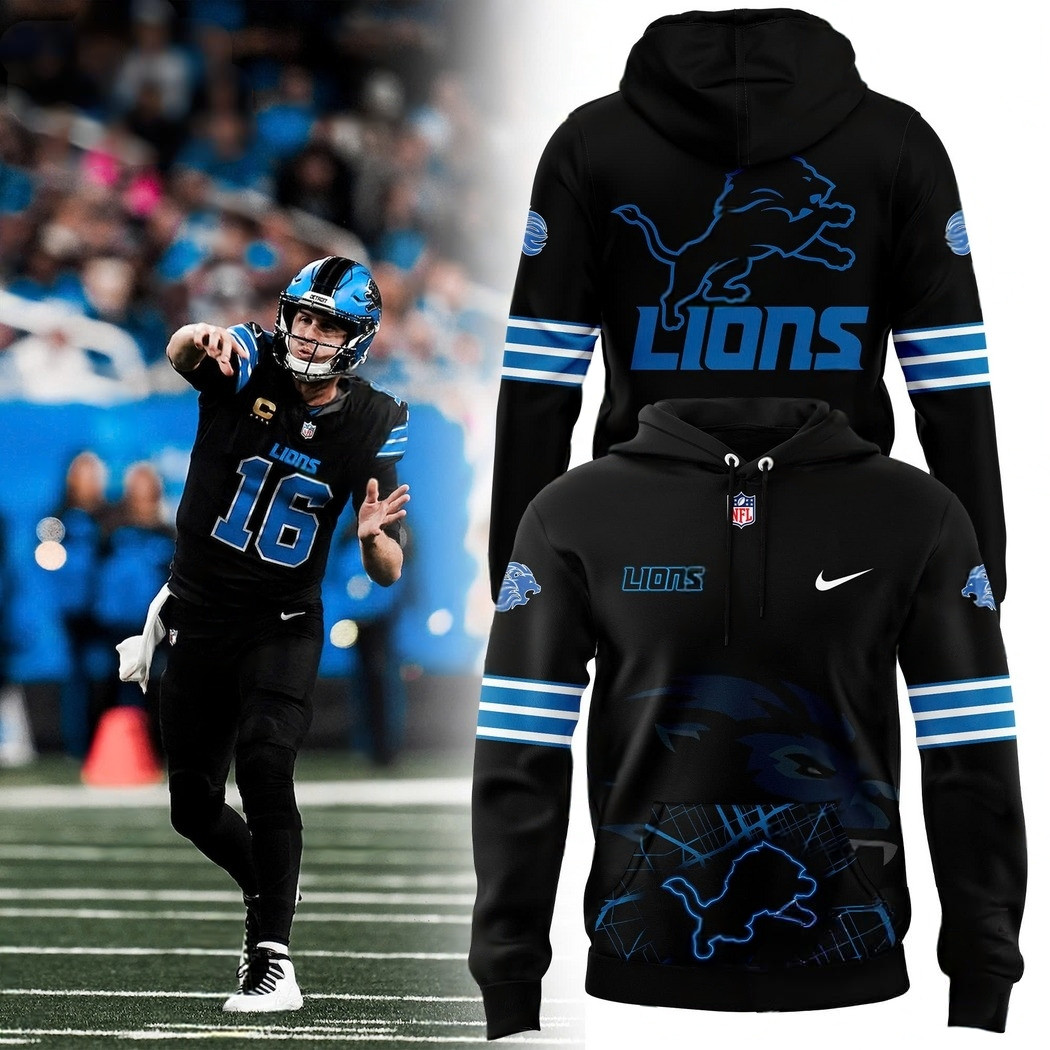 Fanatics Black Detroit Lions Alternate Helmet Pullover Hoodie Gift Ideas For Football Lovers