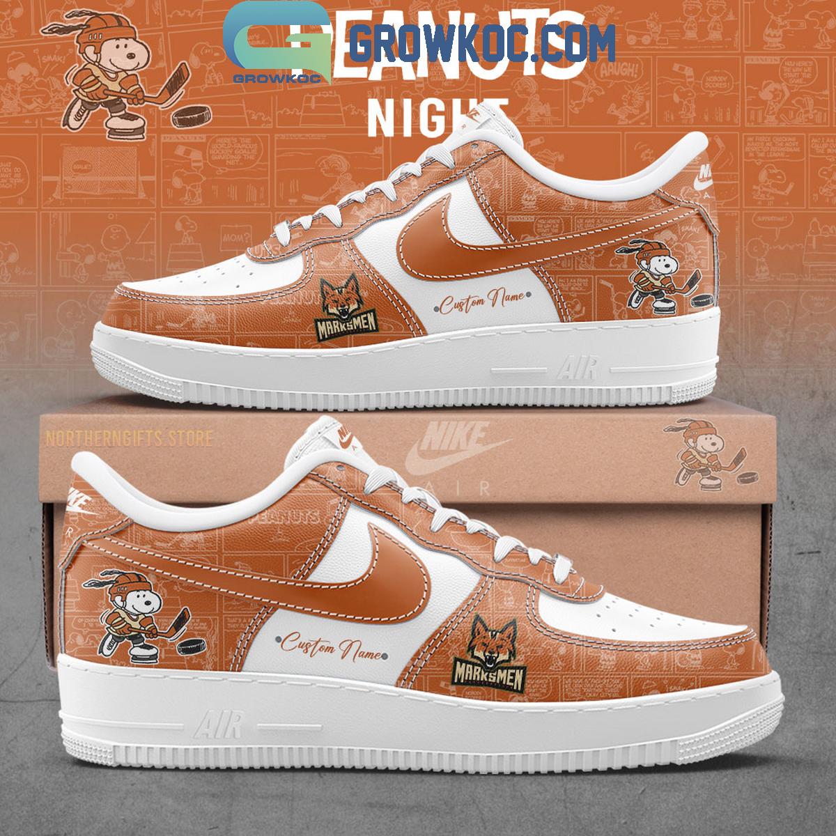 Fayetteville Marksmen 75th Anniversary Peanuts Air Force 1 Shoes