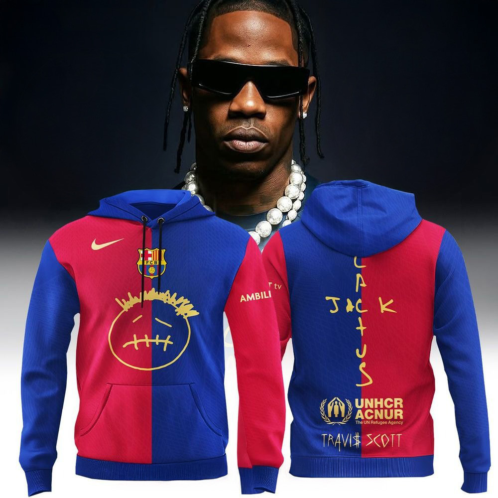 FC Barcelona X Travis Scott Hoodie Cactus Jack Merch Best