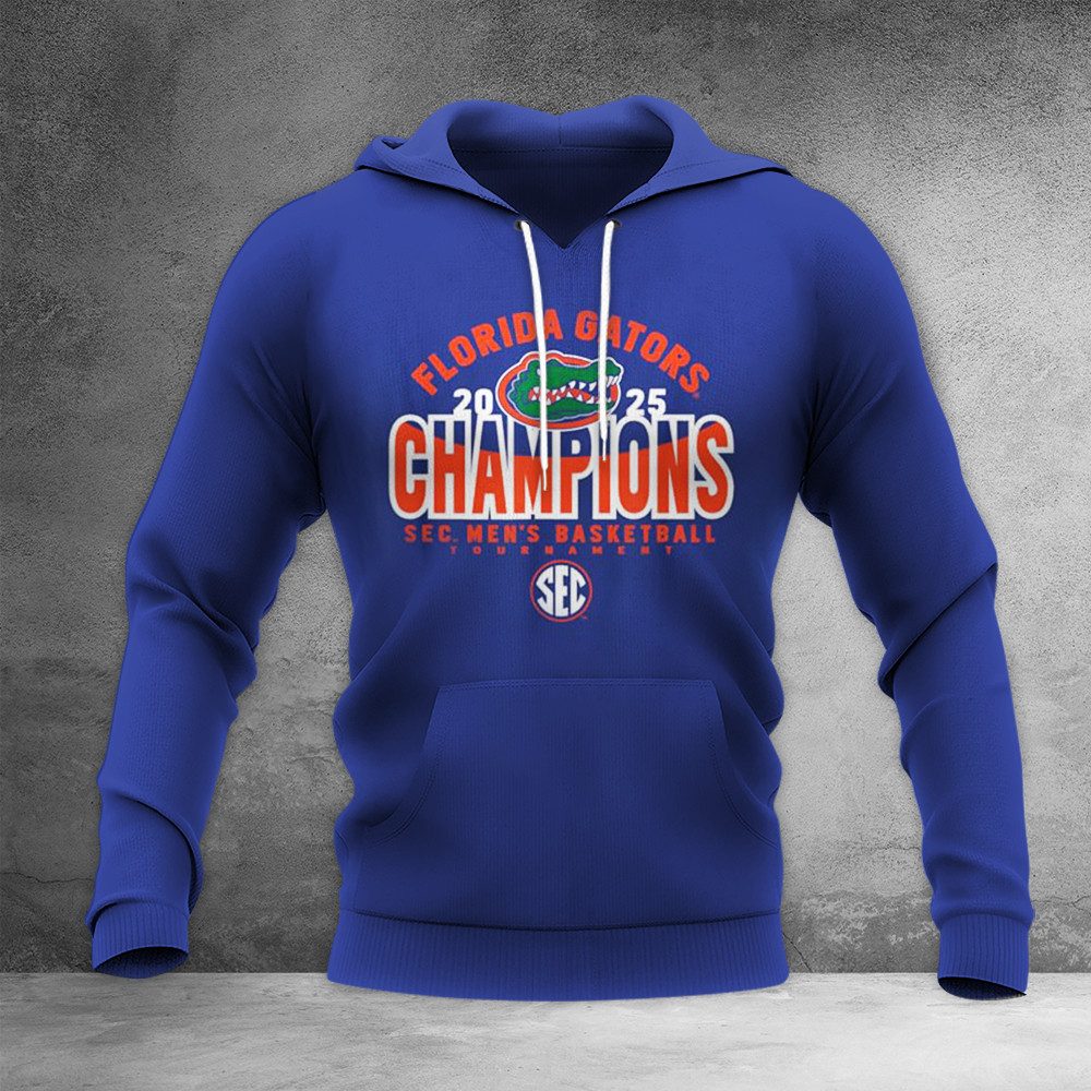 Florida Gators Men's Basketball SEC Champs 2025 Royal Hoodie Gift For Basketball Lover