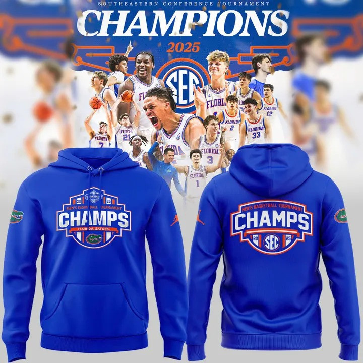 Florida Gators SEC Men's Basketball Champions 2025 Hoodie Championship Fan Merch