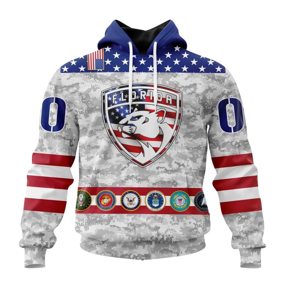 Florida Panthers Armed Forces Appreciation All Over Print Hoodie Style 74352