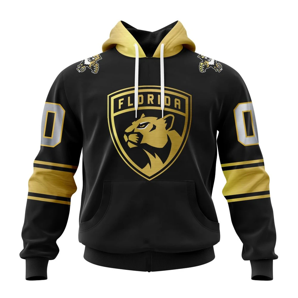 Florida Panthers Special Black And Gold Design All Over Print Hoodie Style 64602