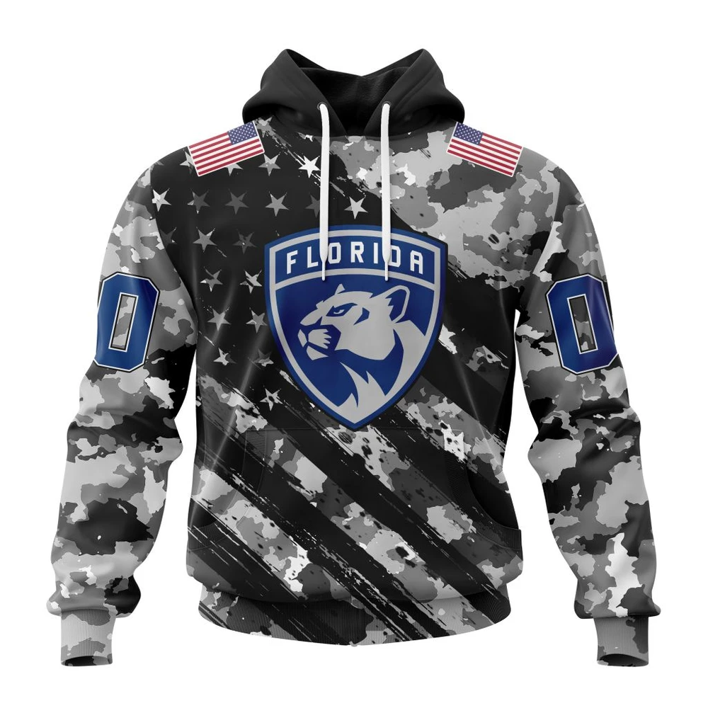 Florida Panthers Special Camo Military Design All Over Print Hoodie Style 46279