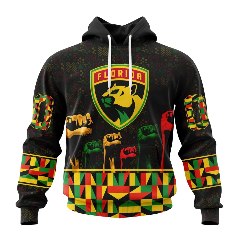 Florida Panthers Special Design Celebrate Black History Month All Over Print Hoodie Style 32978