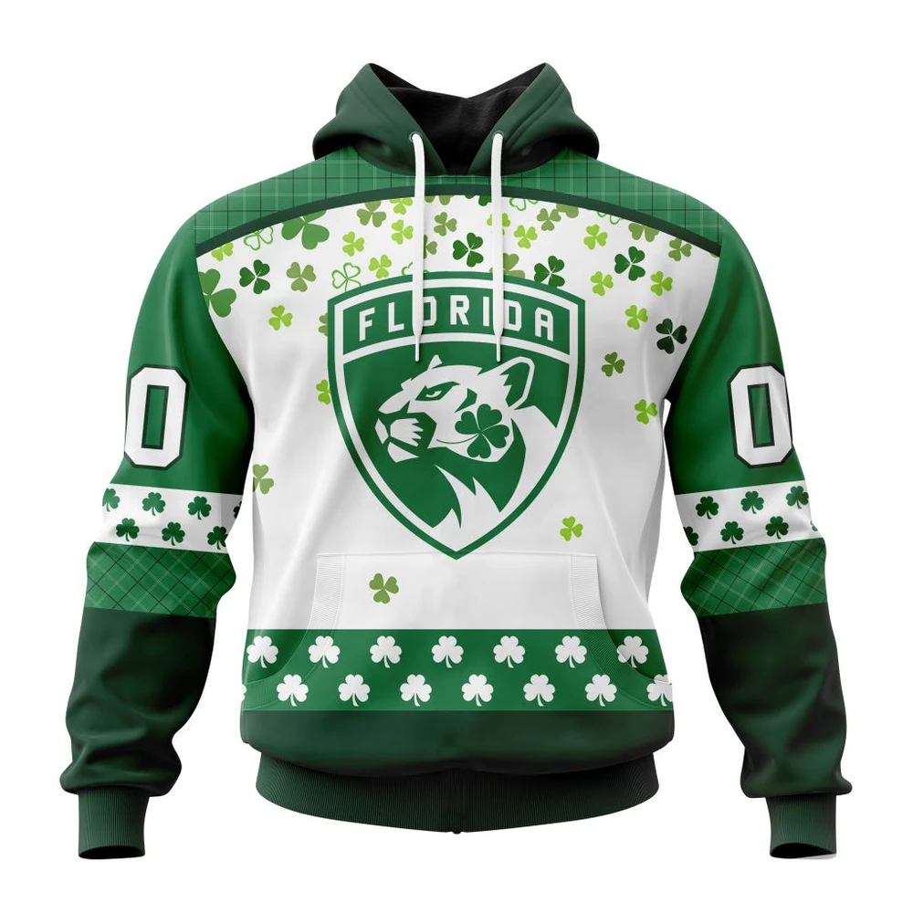 Florida Panthers Special Design For St. Patrick Day All Over Print Hoodie Style 40078