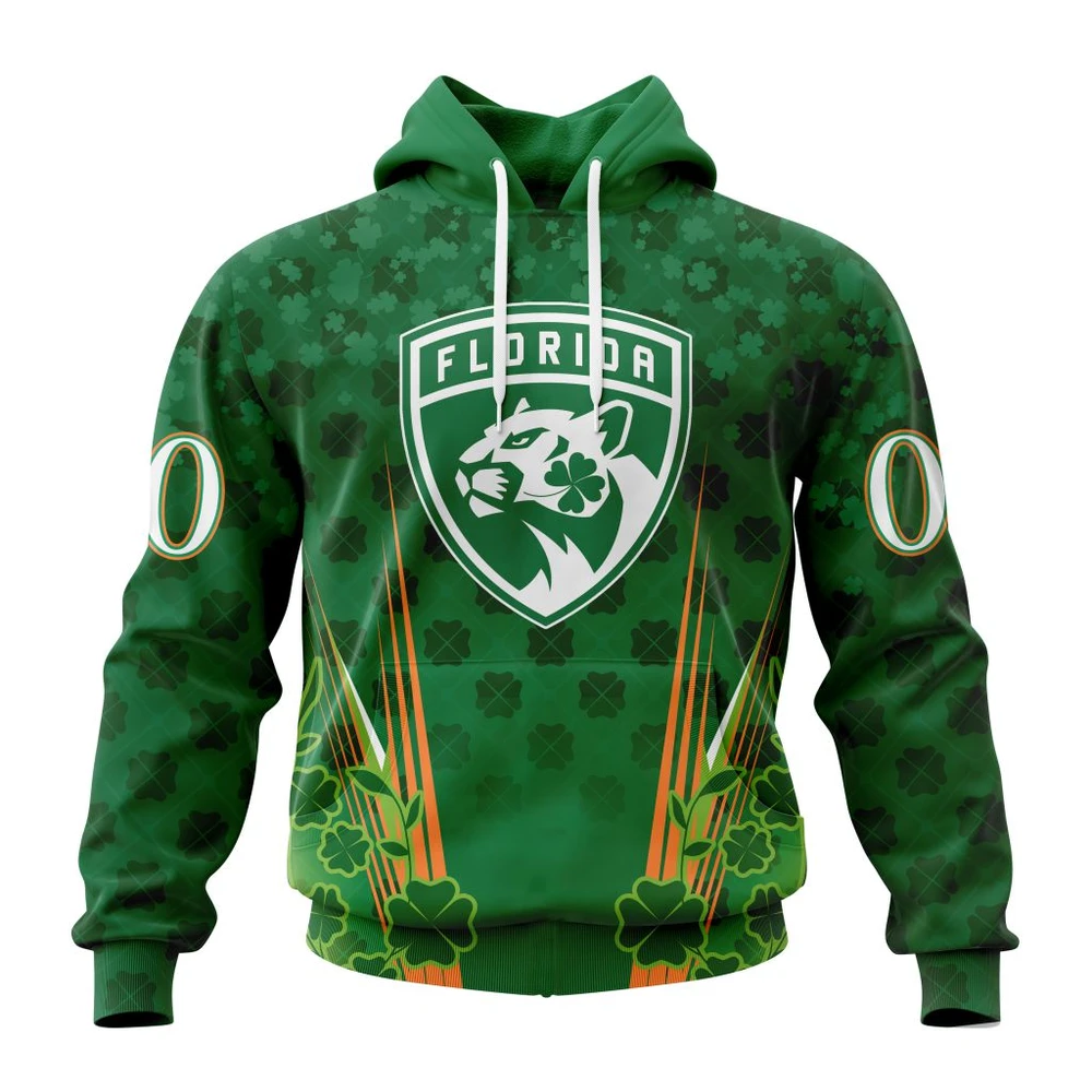 Florida Panthers Special Design For St. Patrick Day All Over Print Hoodie Style 58374