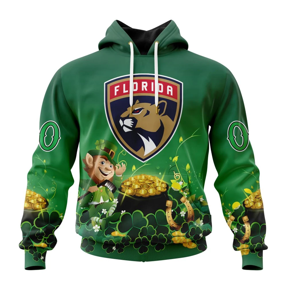 Florida Panthers Special Design For St. Patrick Day All Over Print Hoodie Style 73468