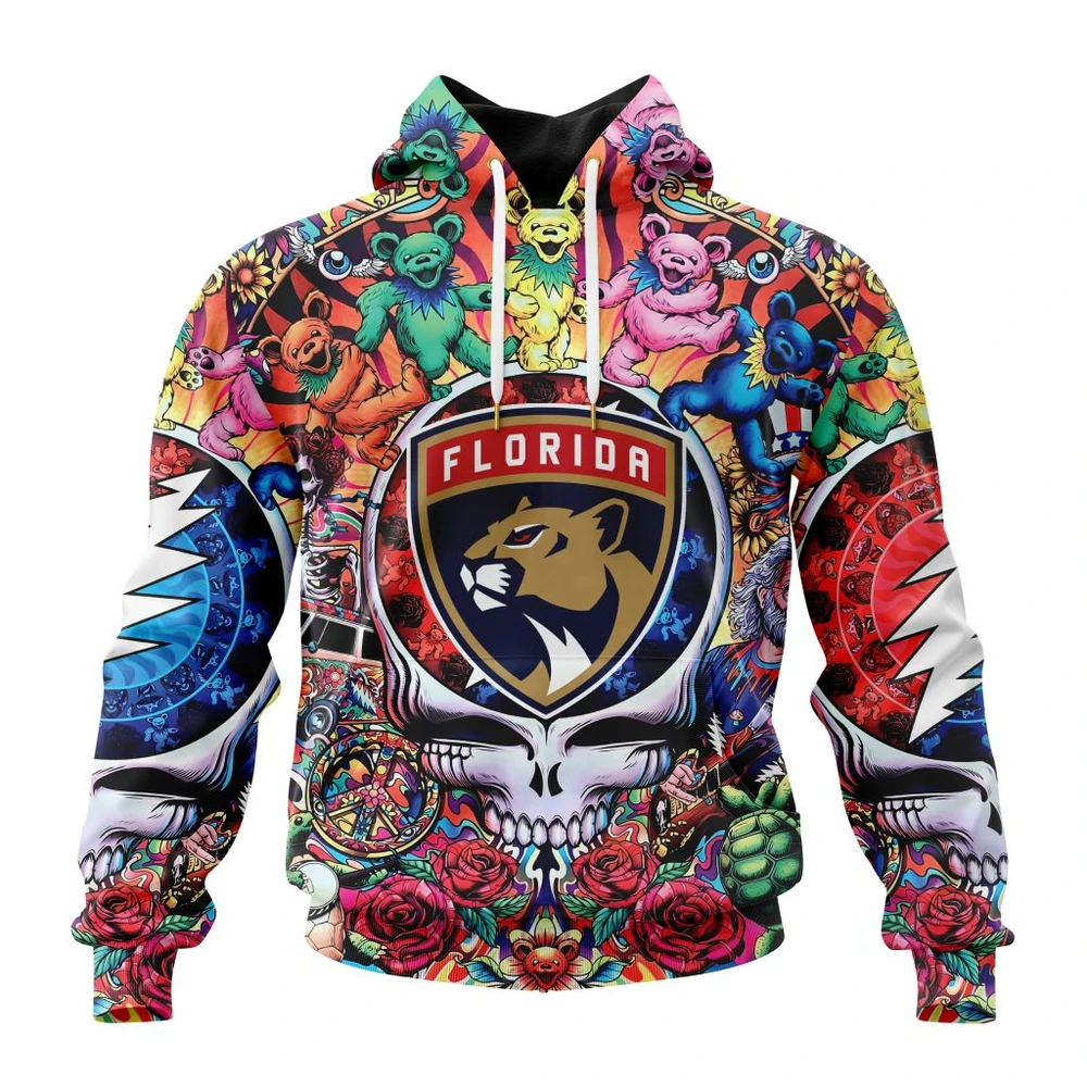 Florida Panthers Special Grateful Dead Design All Over Print Hoodie Style 42061