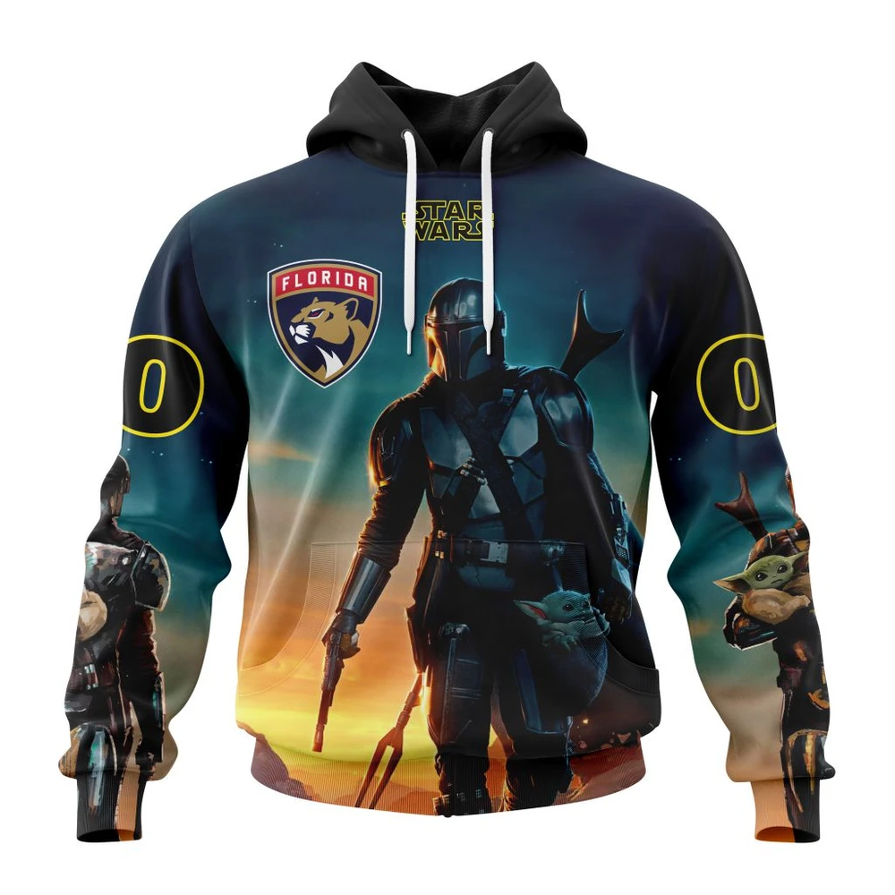 Florida Panthers Special Star Wars The Mandalorian Design All Over Print Hoodie Style 10087