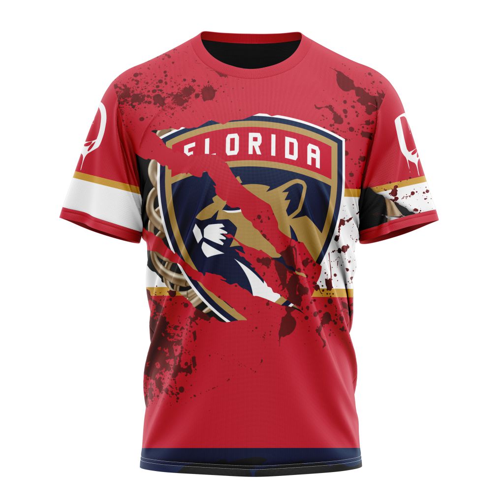 Florida Panthers Specialized Design Jersey With Your Ribs For Halloween Personalized Name And Number T-Shirt Oregontrailrvpk Shirt