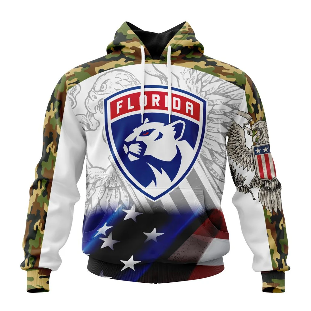 Florida Panthers Specialized Design With Our America Flag And Our America Eagle All Over Print Hoodie Style 99527