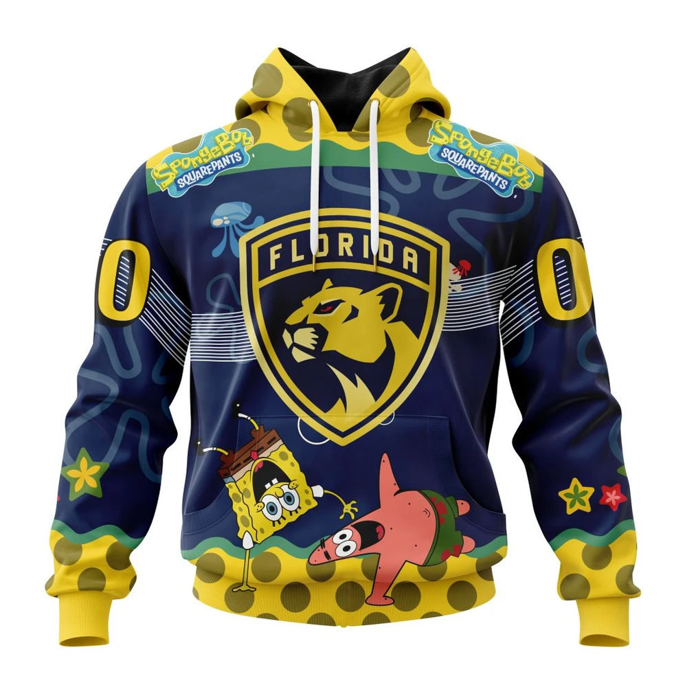 Florida Panthers Specialized Jersey With Spongebob All Over Print Hoodie Style 94332