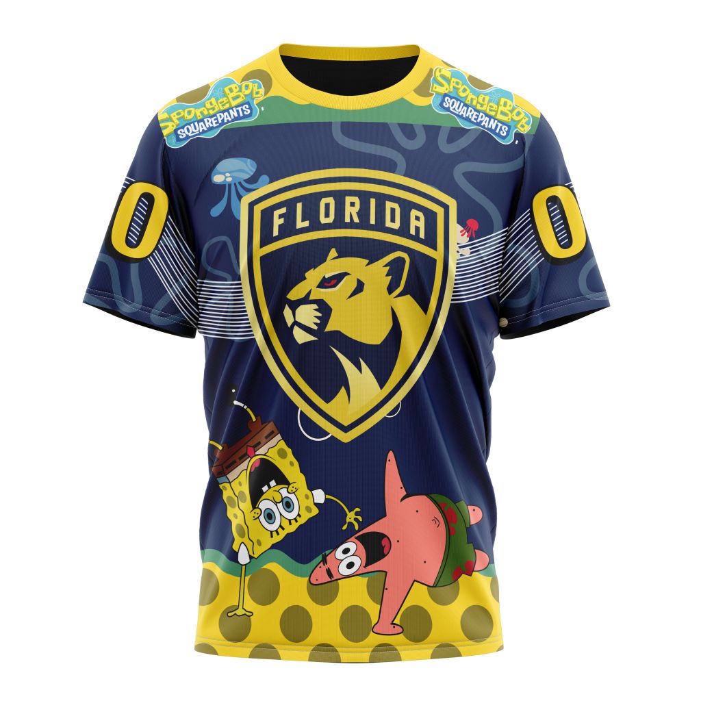 Florida Panthers Specialized Jersey With SpongeBob Personalized Name And Number T-Shirt Oregontrailrvpk Shirt