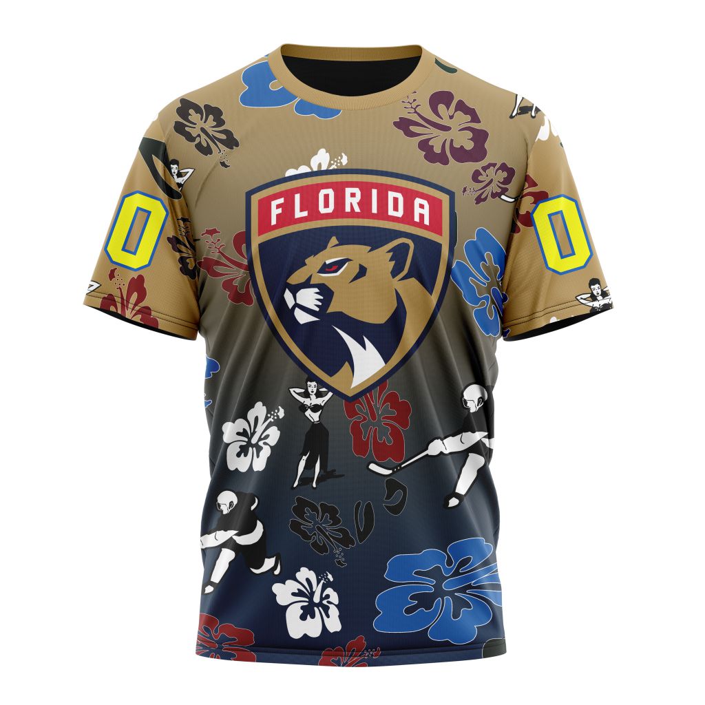 Florida Panthers X Hawaii Specialized Design For Hawaiia Personalized Name And Number T-Shirt Oregontrailrvpk Shirt