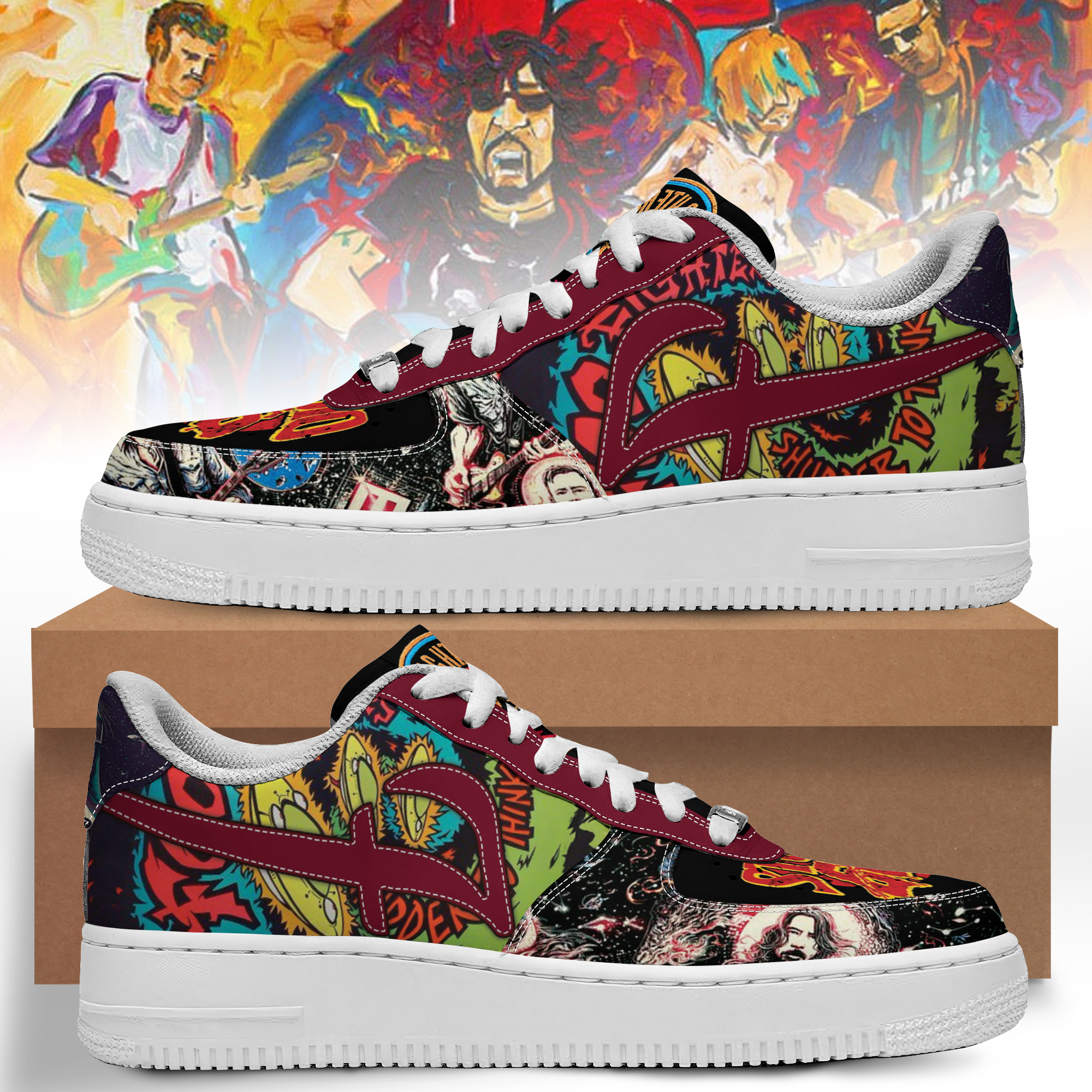 Foo Fighters Air Low-Top Sneakers Shoes For Men And Women