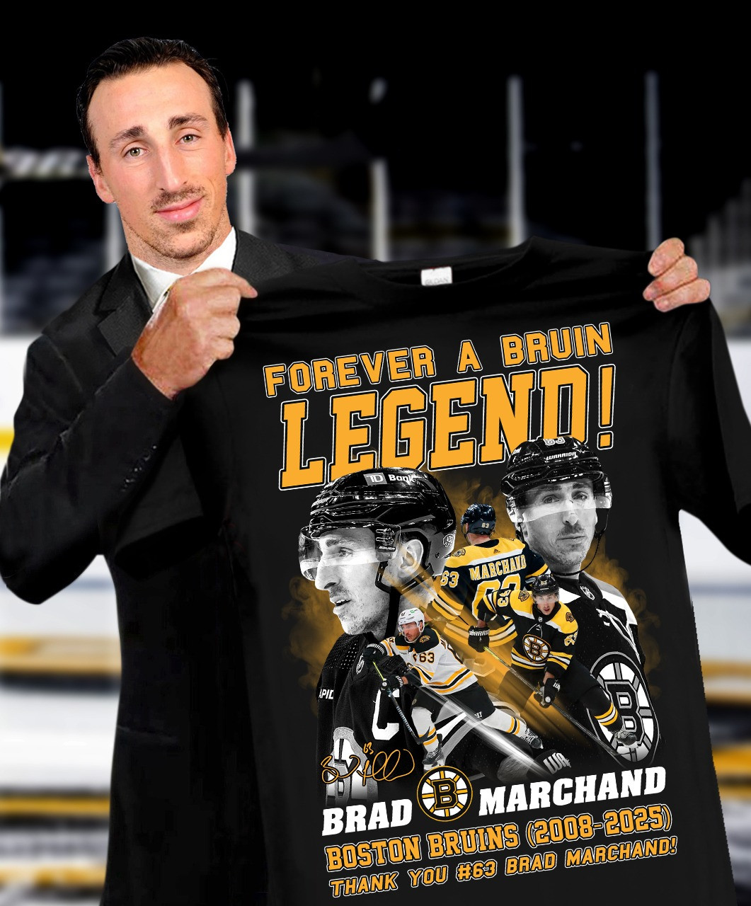 Forever A Bruin Legend Brad Marchand 2025 Shirt Boston Bruin Thank You #63 Brad Marchand Oregontrailrvpk Shirt
