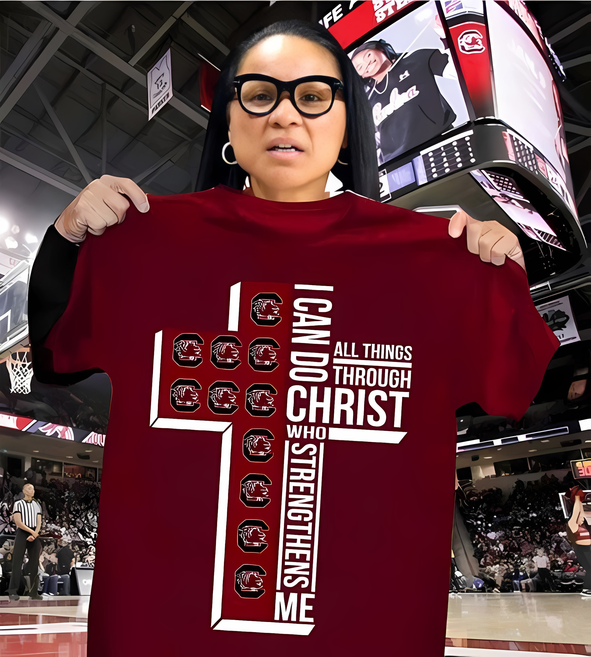 Gamecocks Basketball Faith Shirt I Can Do All Things Through Christ Strengthens Me Oregontrailrvpk Shirt