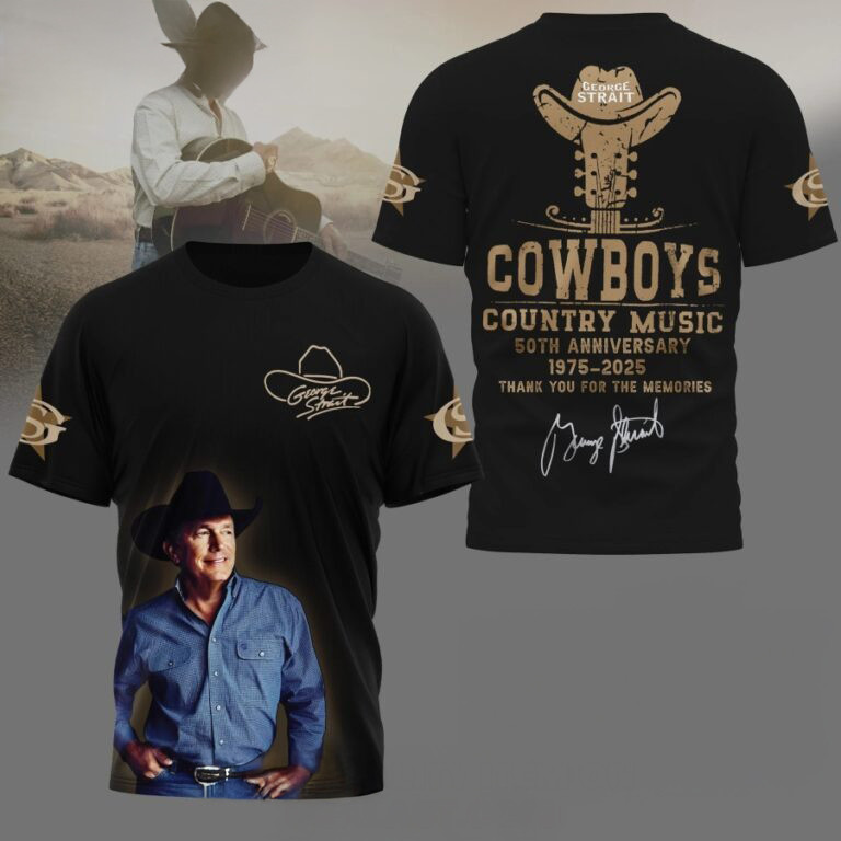 George Strait Cowboys Country Music 50th Anniversary 3D Shirt Gifts For People Who Like Music Oregontrailrvpk Shirt