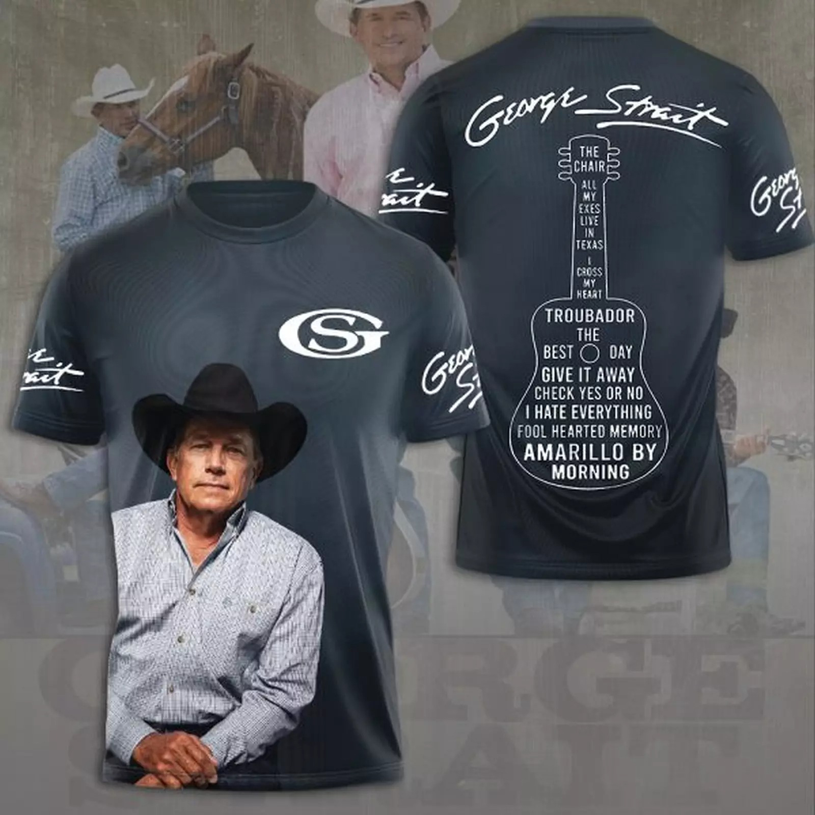 George Strait King Of Country Music 3D T-Shirt Music Related Gifts For Guys Oregontrailrvpk Shirt