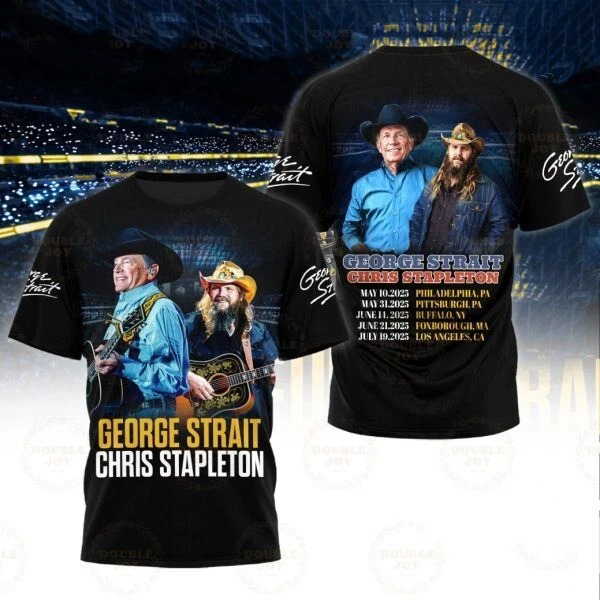 George Strait x Chris Stapleton Tour 2025 T-Shirt Music Lover Gifts For Him Oregontrailrvpk Shirt