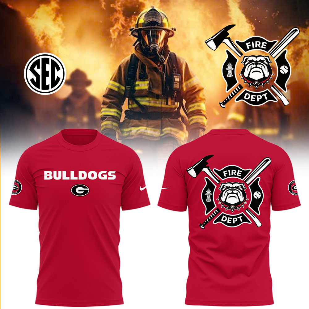 Georgia Bulldogs Baseball x Firefighter Appreciation Night T-Shirt Baseball Coach Gift Ideas Oregontrailrvpk Shirt