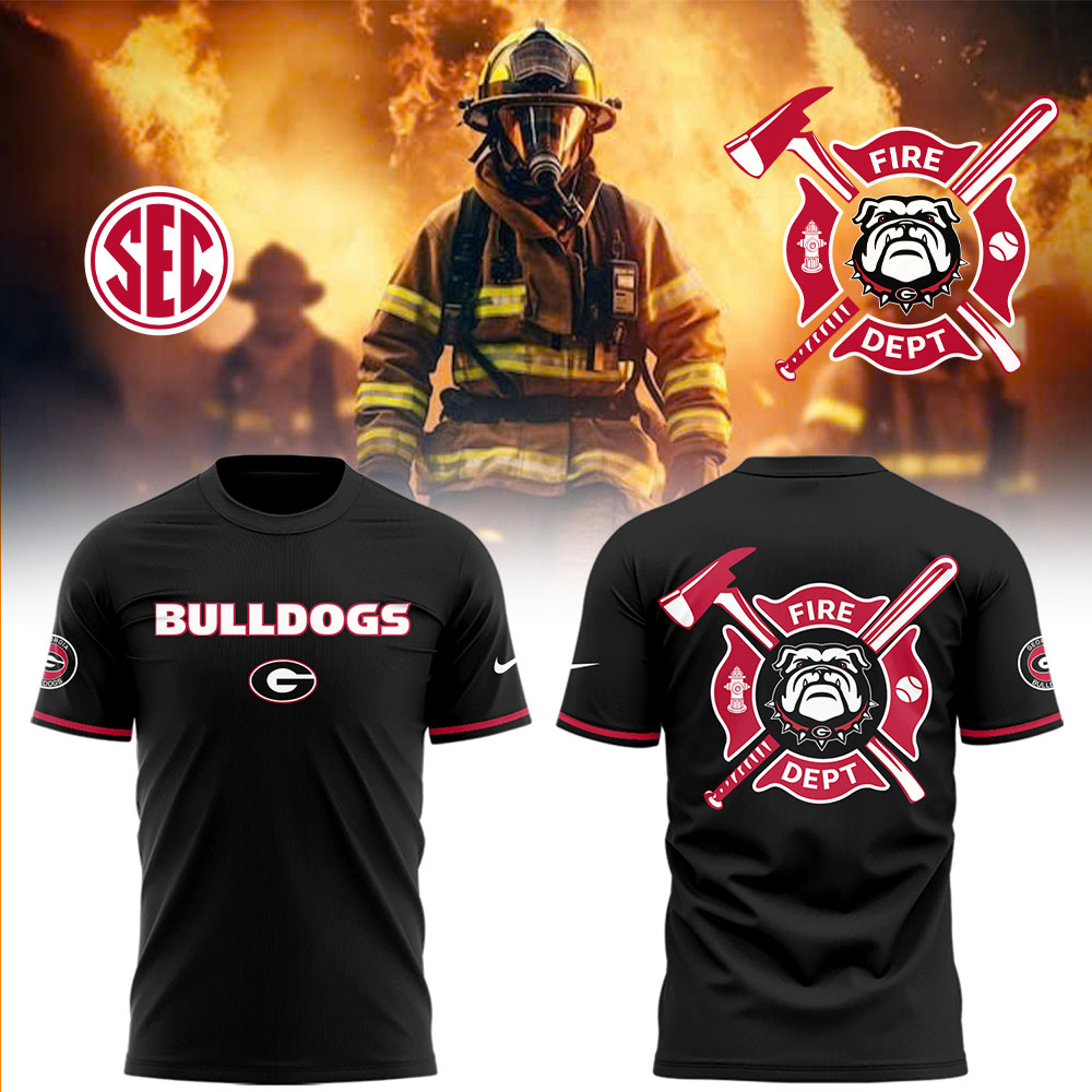 Georgia Bulldogs Baseball x Firefighter Appreciation Night T-Shirt Gift Ideas For Baseball Players Oregontrailrvpk Shirt