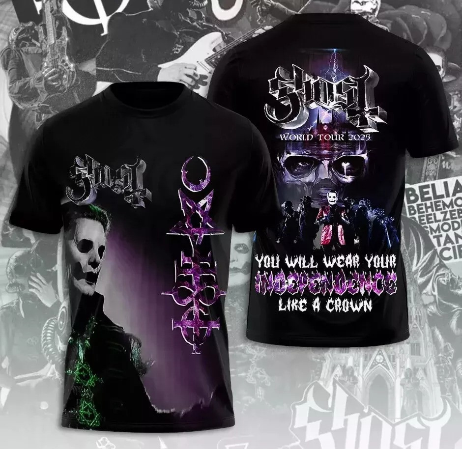 Ghost Rock Band World Tour 2025 The Schedule T-Shirt Oregontrailrvpk Shirt
