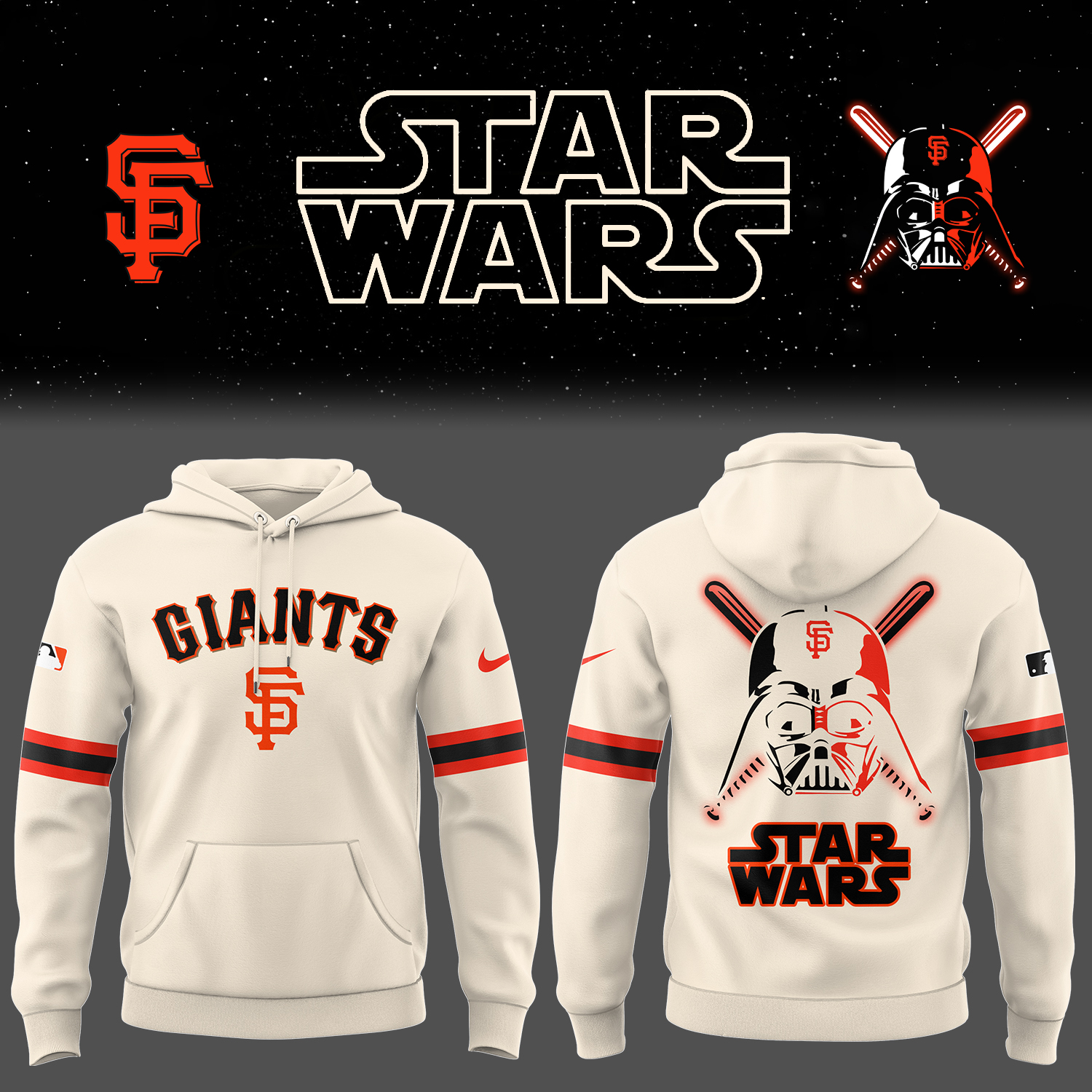 Giants Baseball 2025 Giants X Stars Wars Hoodie Baseball Gifts Ideas