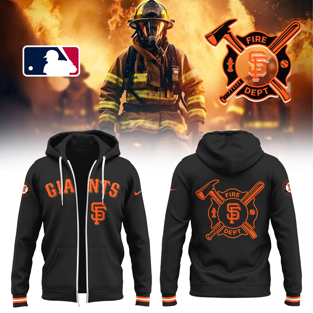 Giants x Firefighter Appreciation Night Zip Hoodie Baseball Coach Gift Ideas