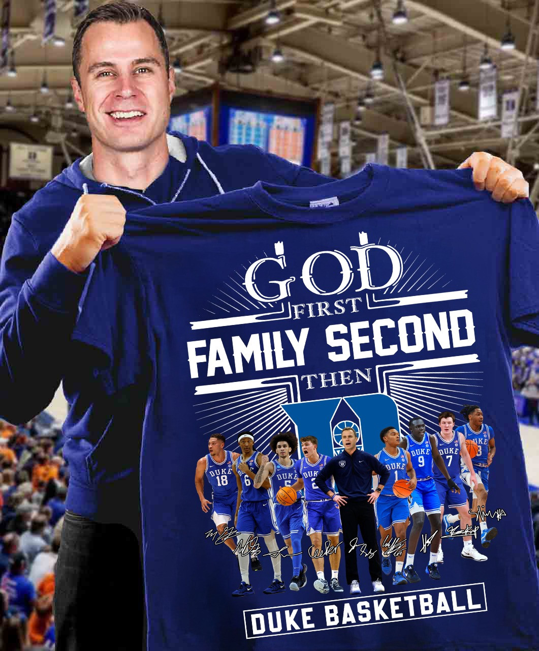 God First Family Second Then Duke Basketball Shirt Go Duke Blue Devils ACC Championship Oregontrailrvpk Shirt