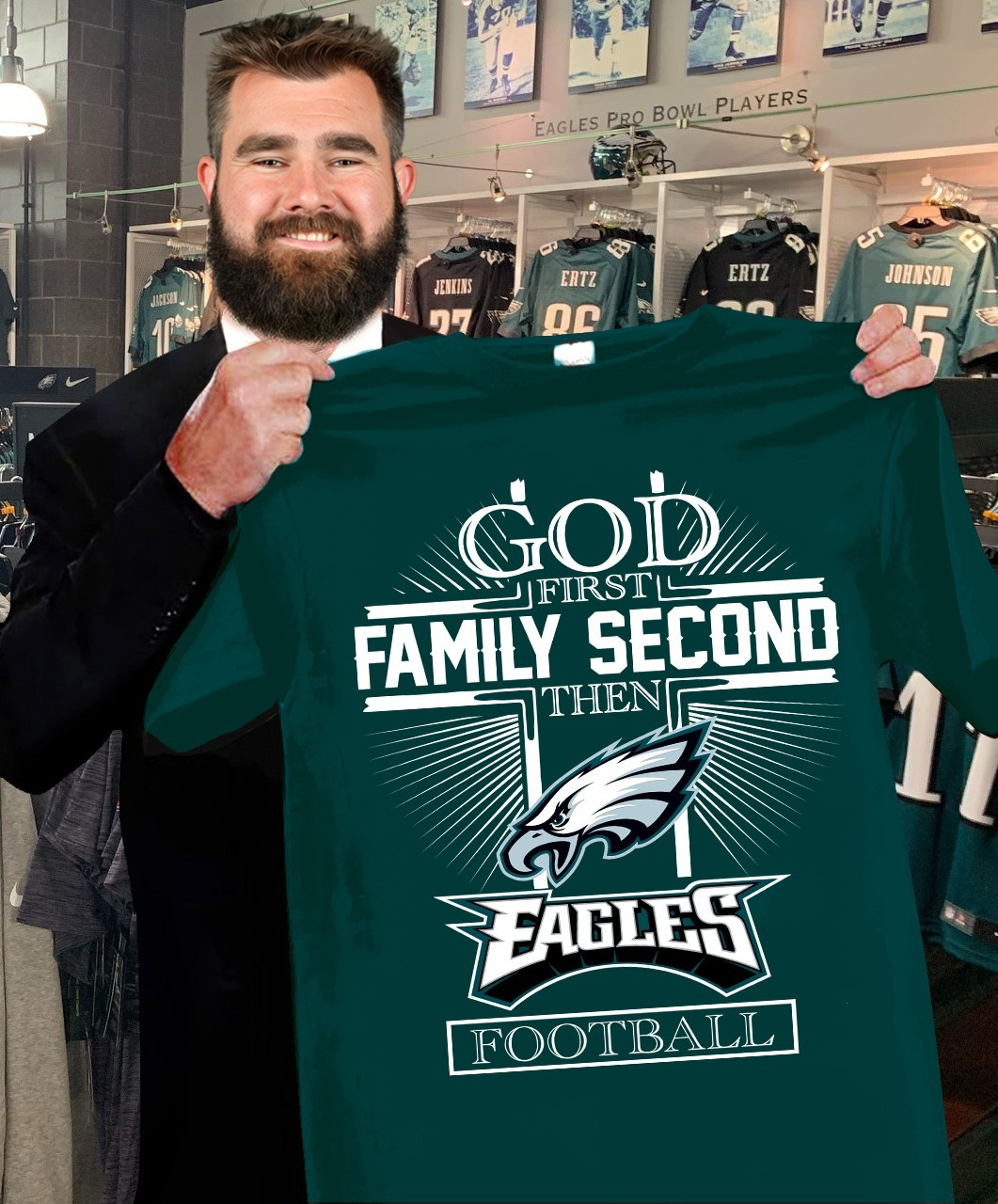 God First Family Second Then Eagles Football Shirt Best Gifts For Philadelphia Eagles Fans Oregontrailrvpk Shirt
