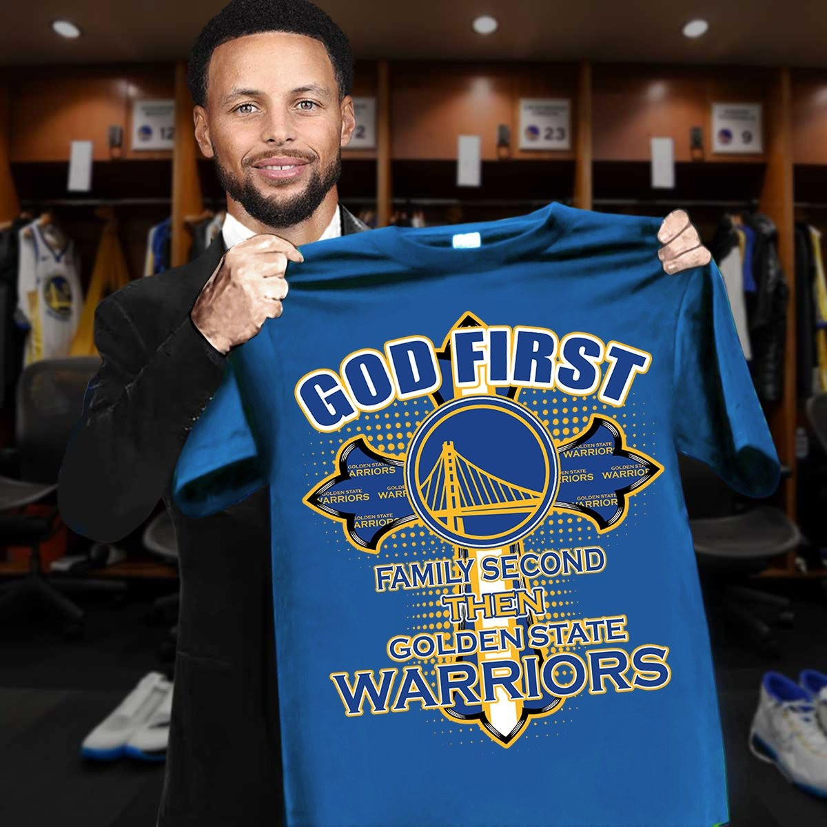 God First Family Second Then Golden State Warriors Shirt Father's Day Idea Oregontrailrvpk Shirt