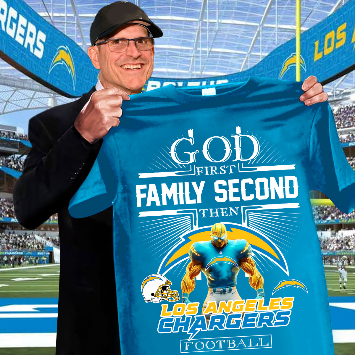 God First Family Second Then Los Angeles Chargers Football Shirt Oregontrailrvpk Shirt