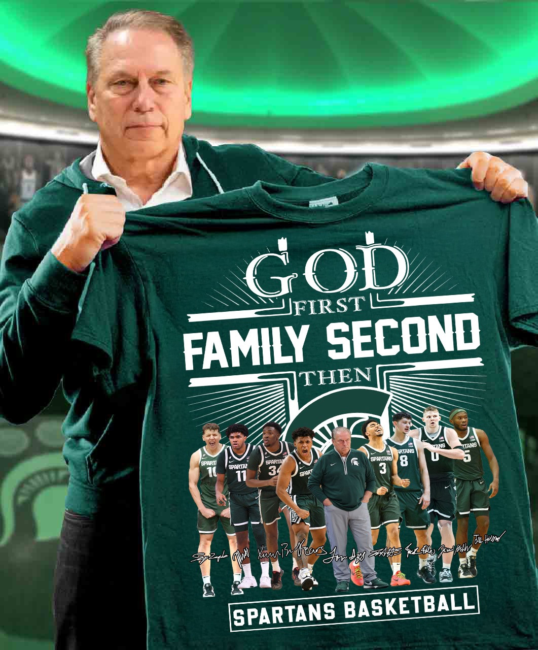 God First Family Second Then Michigan State Basketball Shirt Gifts For Spartans Fans Oregontrailrvpk Shirt