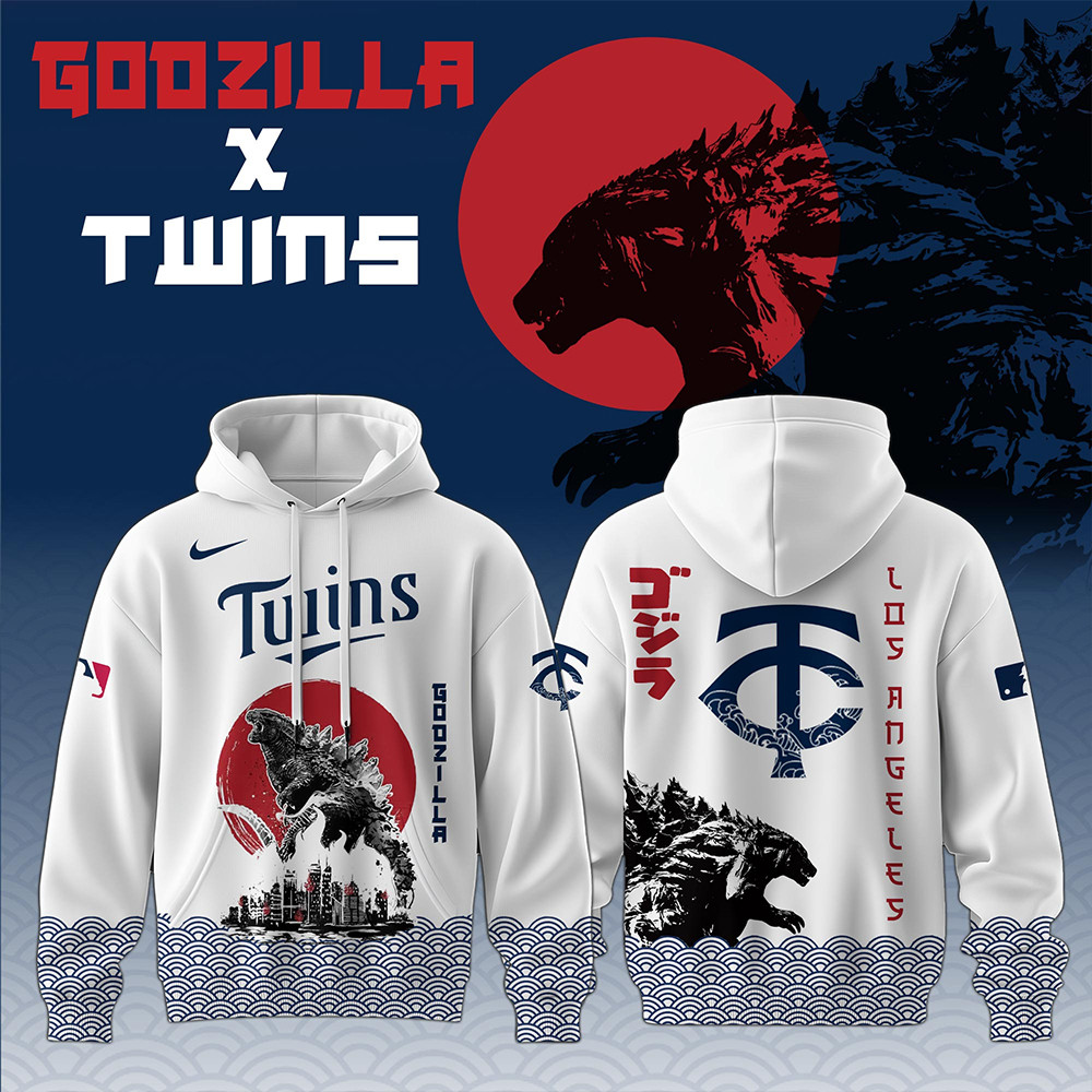 Godzilla x Minnesota Twins 2025 Japan Edition Hoodie
